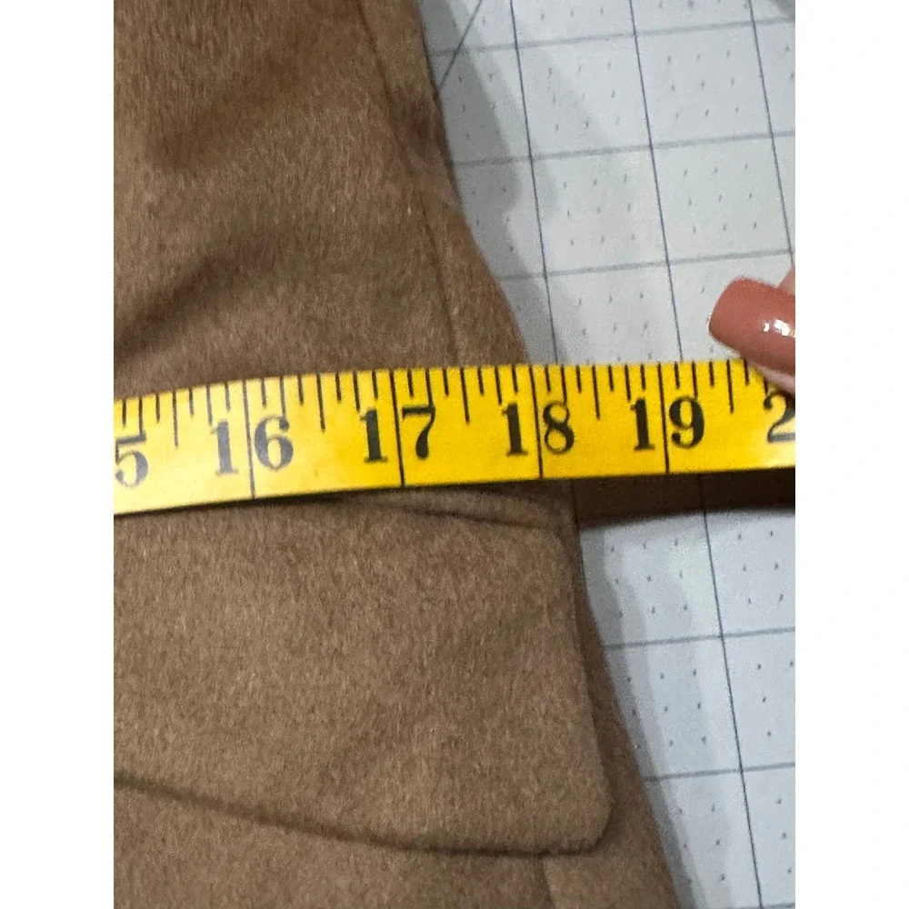 Lauren Ralph Lauren NWT‎ 2 Petite Wool Blend Button Front Classic Coat Camel